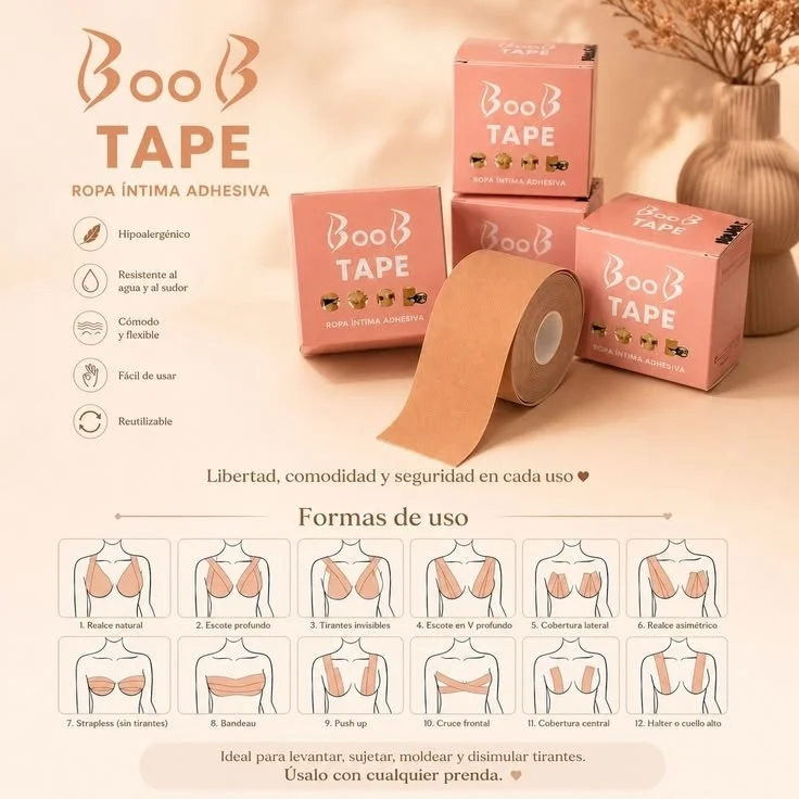 Cinta Levanta Busto/ Boob Tape/ Cinta Mil Usos - Imagen 2
