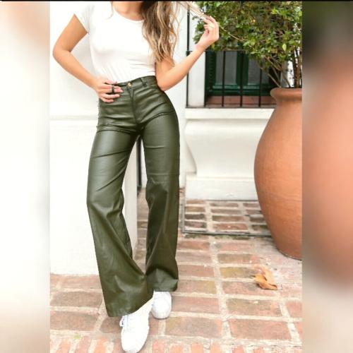 Pantalón Engomado Wide Leg - Miniatura 2