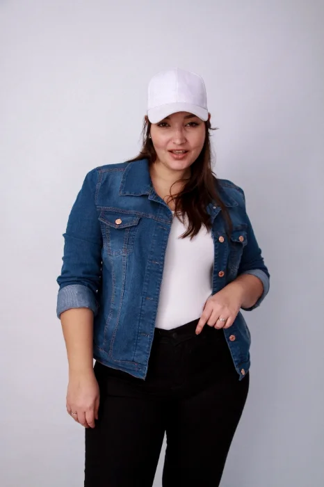 9501 Campera Plus Size Azul