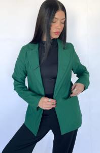 Blazer Largo Bengalina con Bolsillos