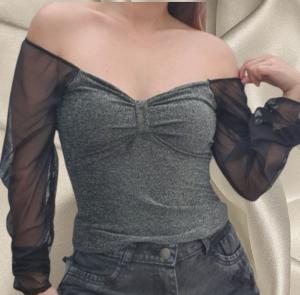 Blusa Lurex con Tul