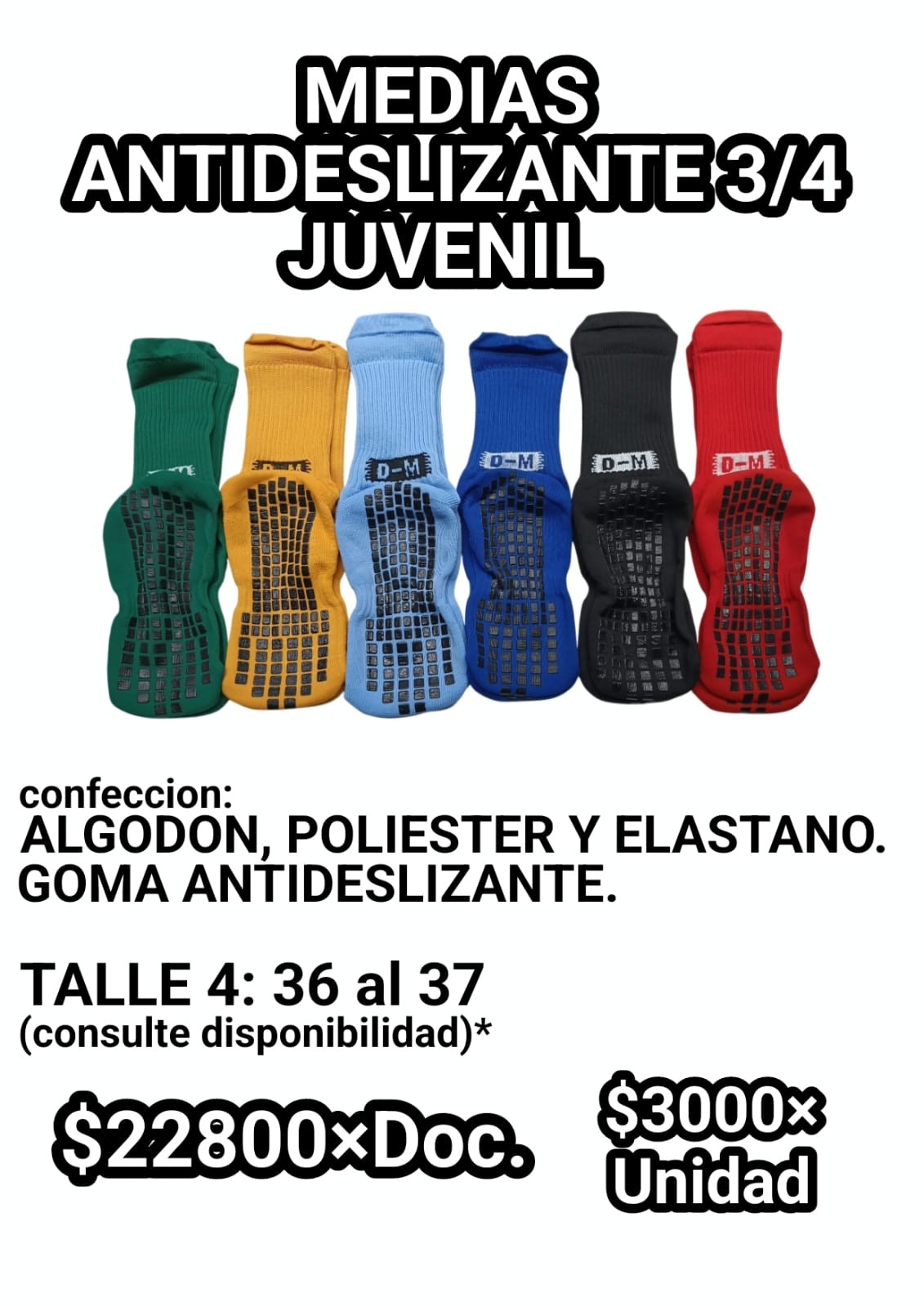 Medias Antideslizantes 3/4 Juvenil y Chico - Imagen 2
