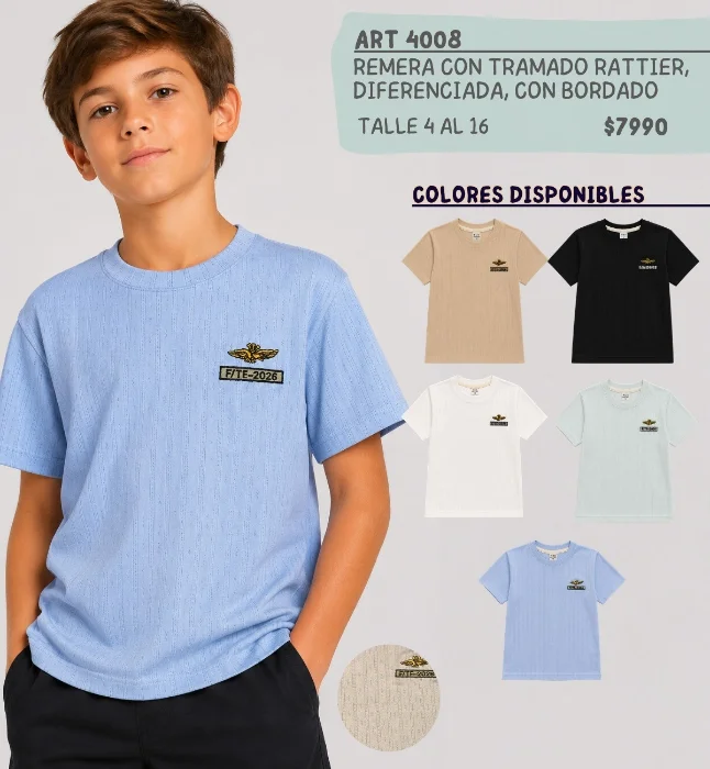 Varon Remera de Algodon Rattier Difereciado con Bordado