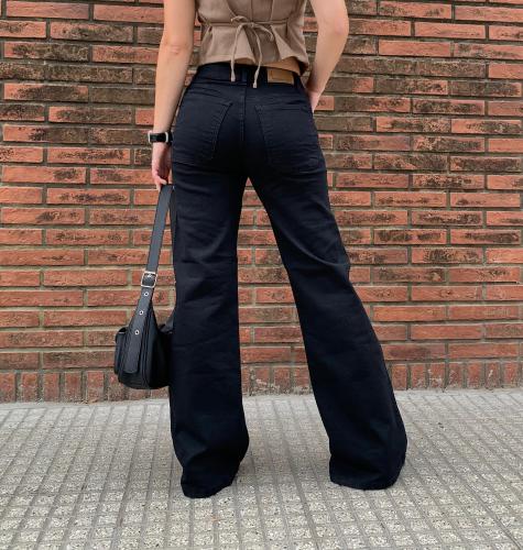 Jean Wide Leg Noir (tiro Medio) - Miniatura 3