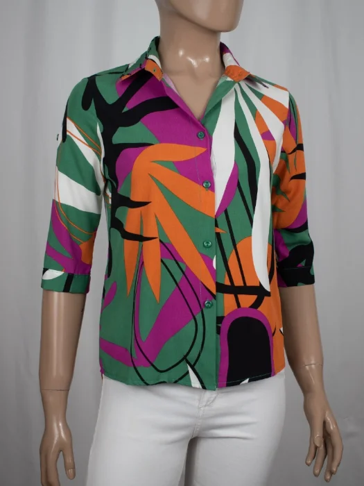 Camisas Clásicas Manga 3/4 Estampadas