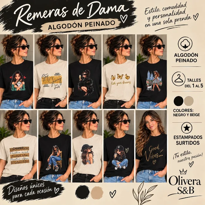 Remeras de Dama-algodon Peinado