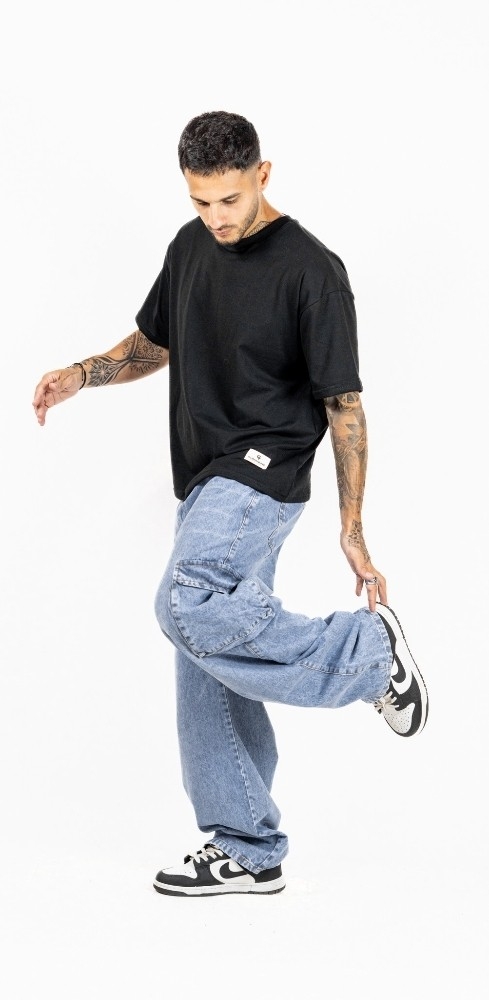 Jean Baggy Cargo Nevado Especial Hombre - Imagen 2