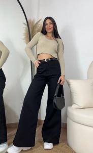 Jean Wide Leg Negro Dama