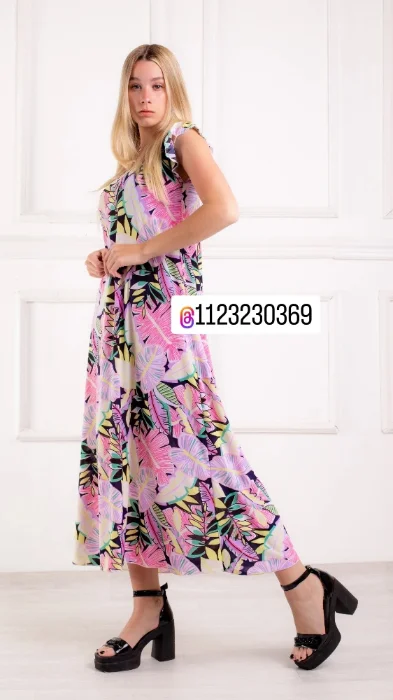 Vestido Largo Seda Fria del 3 al 7