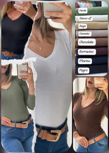Camiseta Cuello V - Modal Soft - Talles Reales