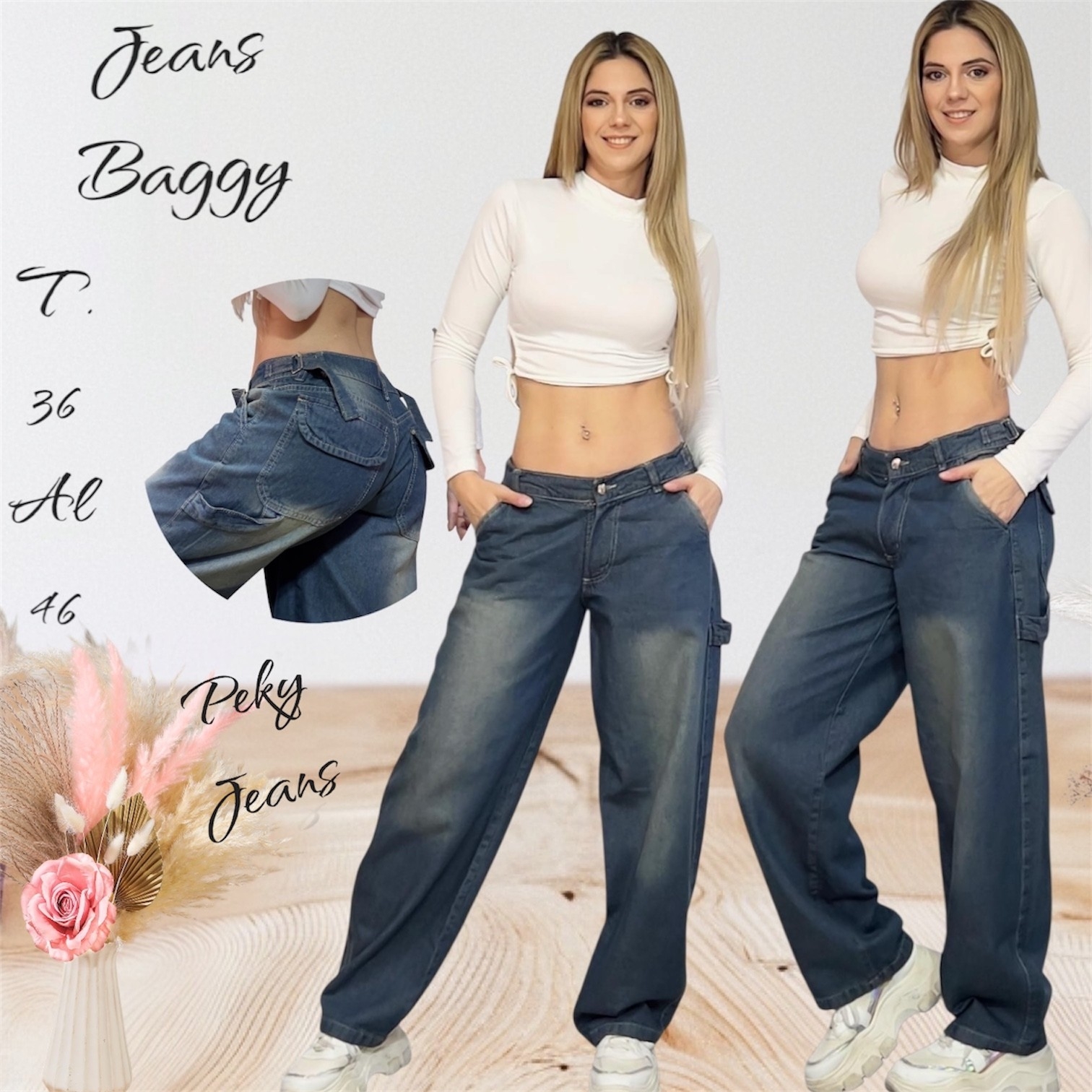 Jean Baggy Óxido  Regulador Dama - Imagen 5