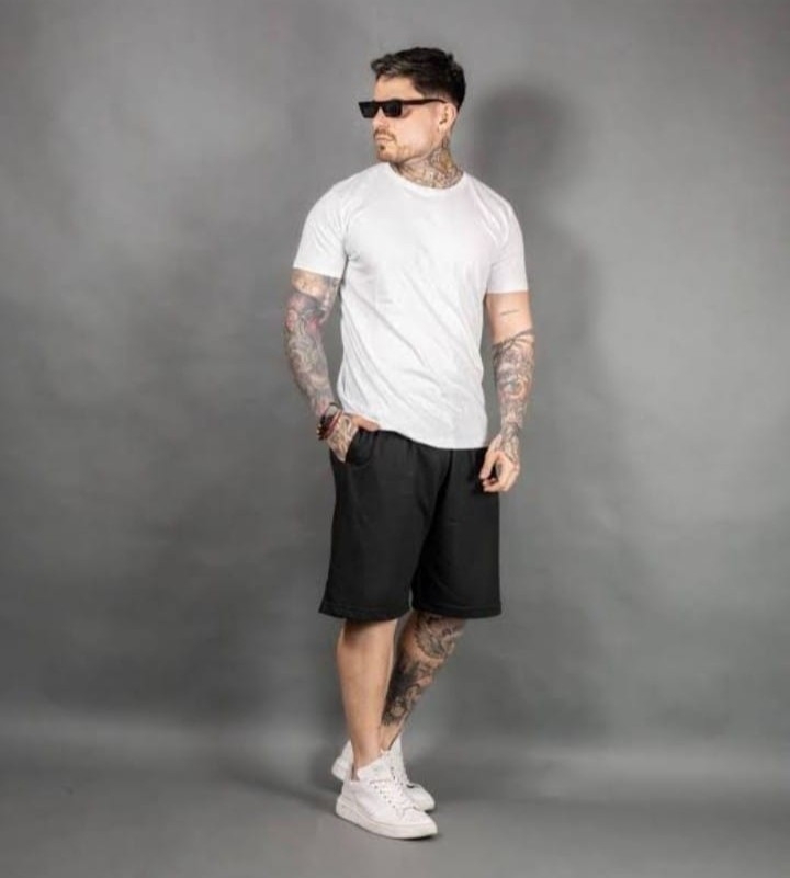 Bermuda Baggy Jean Negro Hombre - Imagen 3
