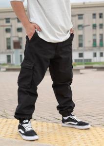 Jean Cargo Jogger Negro Hombre Rígido