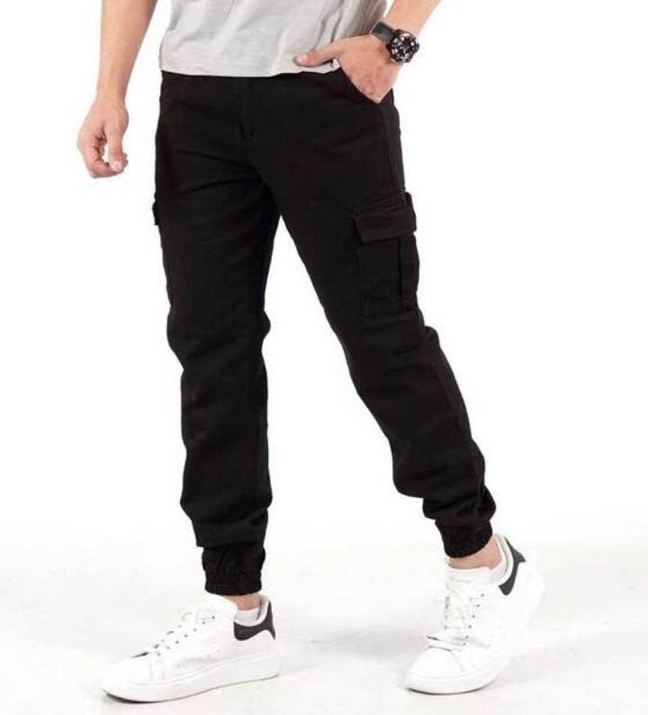 Jean Cargo Jogger Negro Hombre Rígido - Imagen 2