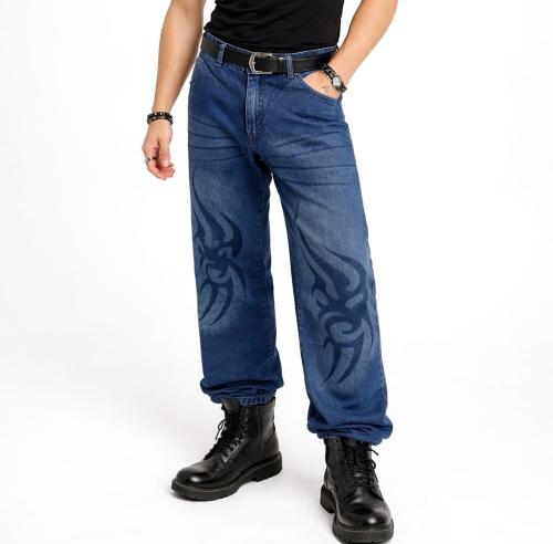 Baggy Jean Hombre Diseño Tribal Azul - Miniatura 3