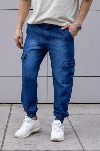 Jean Jogger Cargo Azul Hombre - Miniatura 1