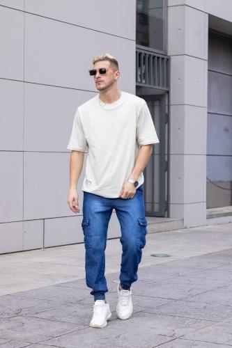 Jean Jogger Cargo Azul Hombre - Miniatura 2