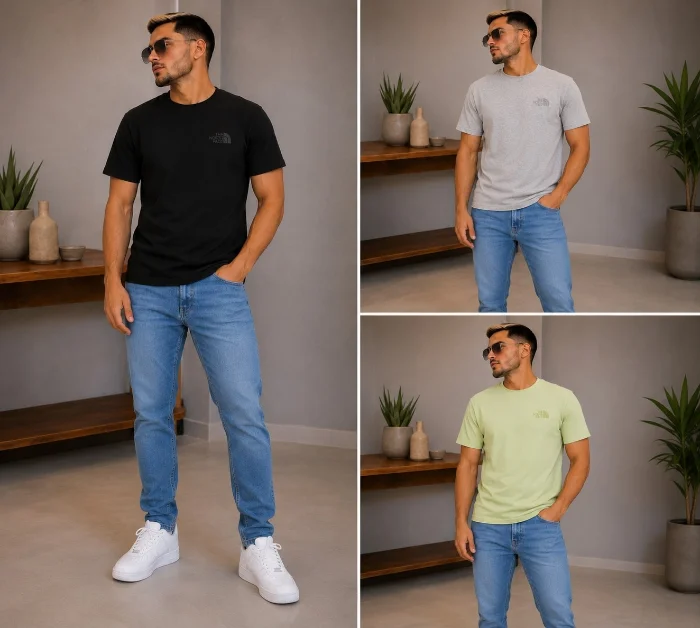 Remeras Algodón Peinado Logo Bordado