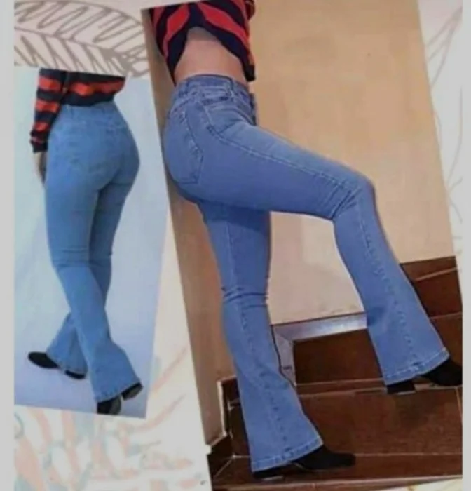 Jeans Oxford Mujer Celeste Elastizado
