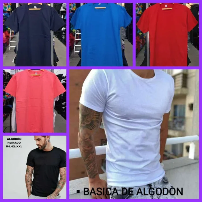 Remera de Hombre Algodón Peinado Básicas