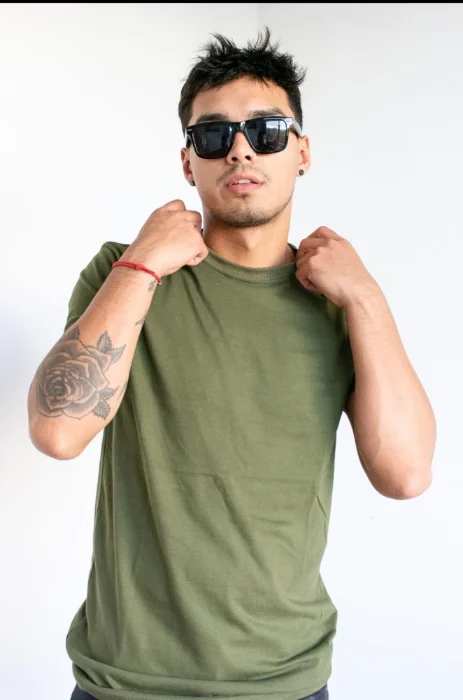 Remeras Algodon Peinado 24.1 Verde Militar (cortes Reales)