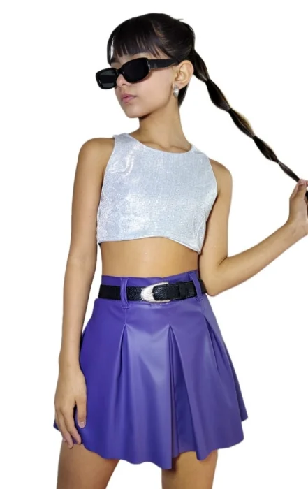 Pollera Barbie  Material  Cuerina