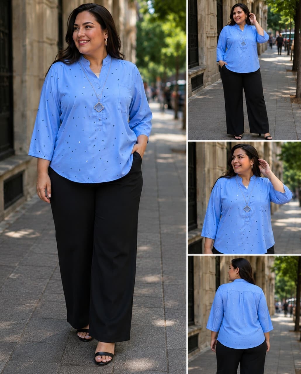 Camisolas Cuello Mau Estampadas Mangas 3/4 en Fibrana Rayón Poplin Excelente Calidad - Imagen 2