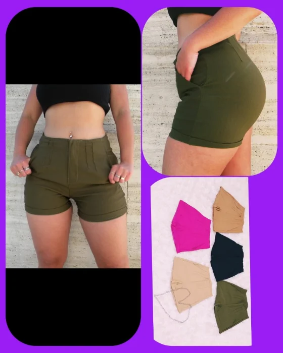 Short  Pinzado Bengalina Elastizada