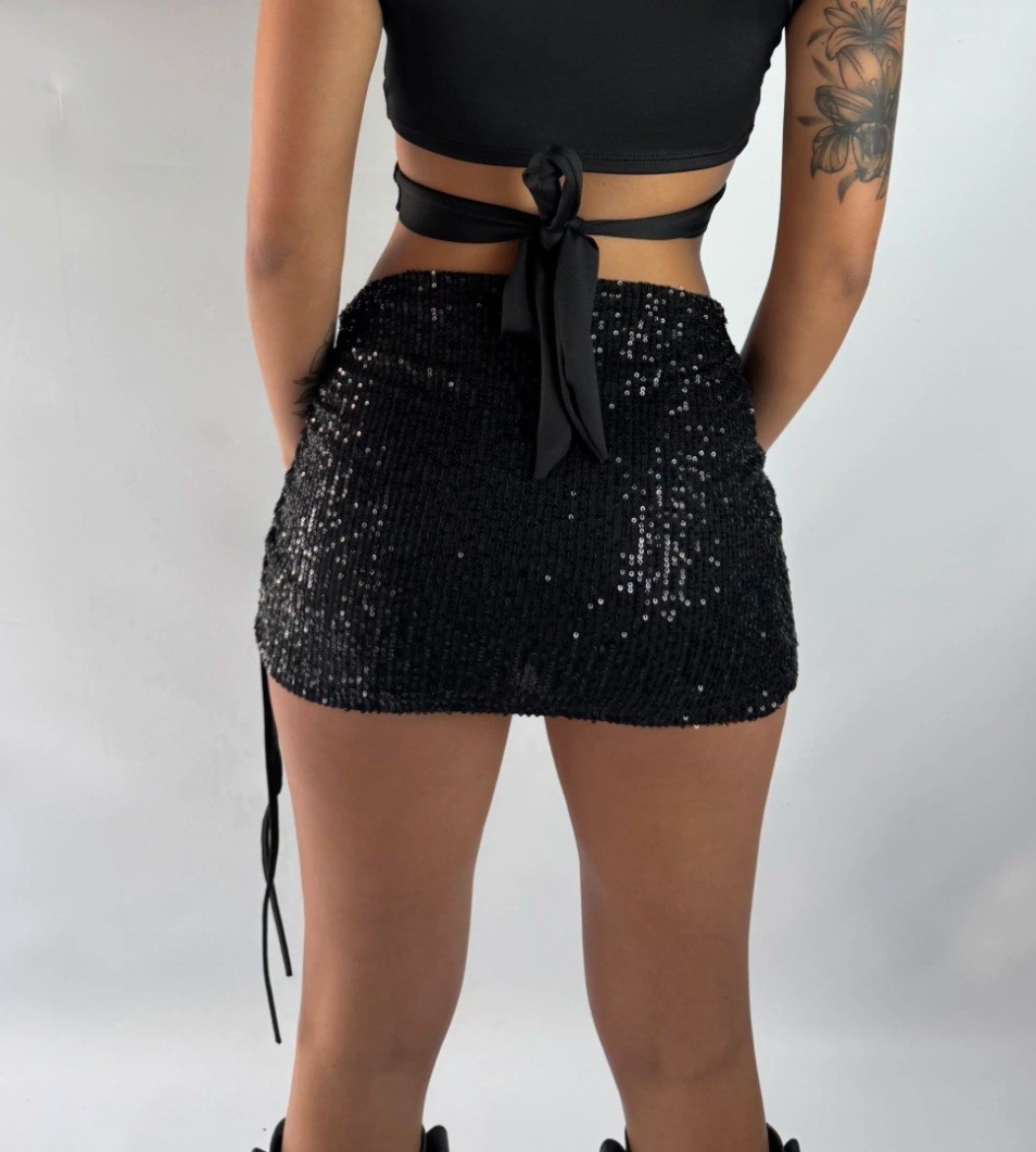 Pollera Frunce Lentejuelas - Imagen 2