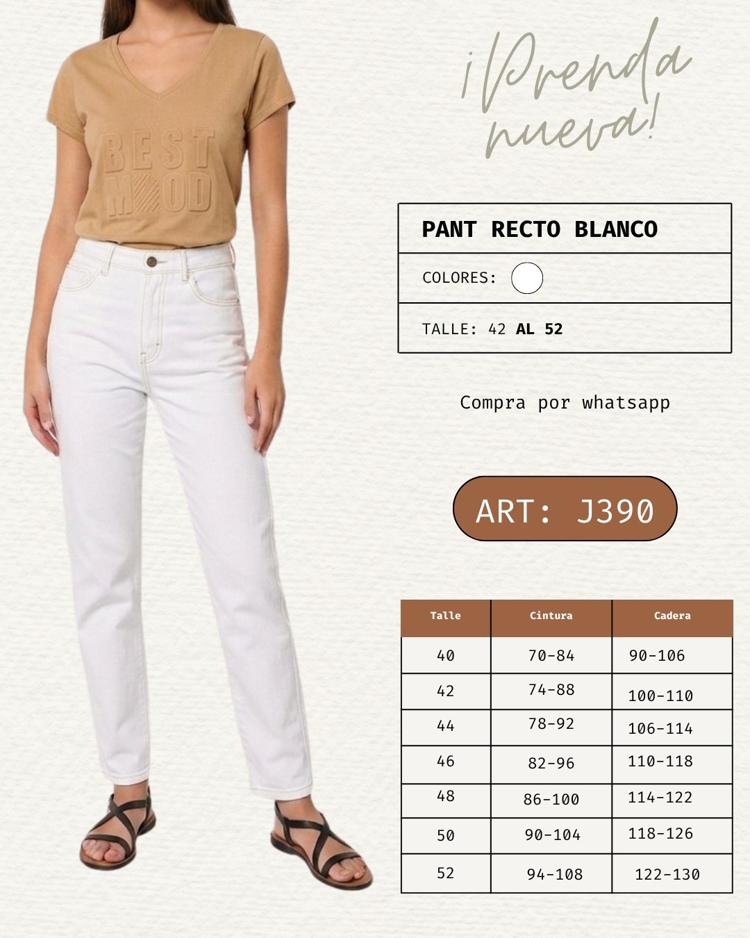 Pantalón Recto Blanco - Imagen 2