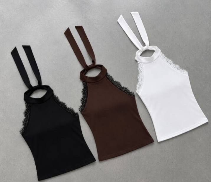 Musculosa Holter con Encaje - Imagen 2