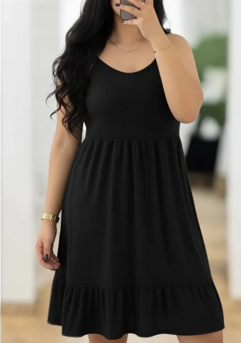 Vestidos de Morley Viscosa con Volado Son  Elastizados