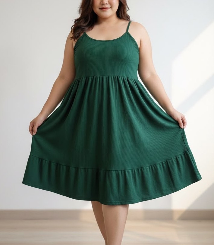 Vestidos de Morley Viscosa con Volado Son  Elastizados - Imagen 3