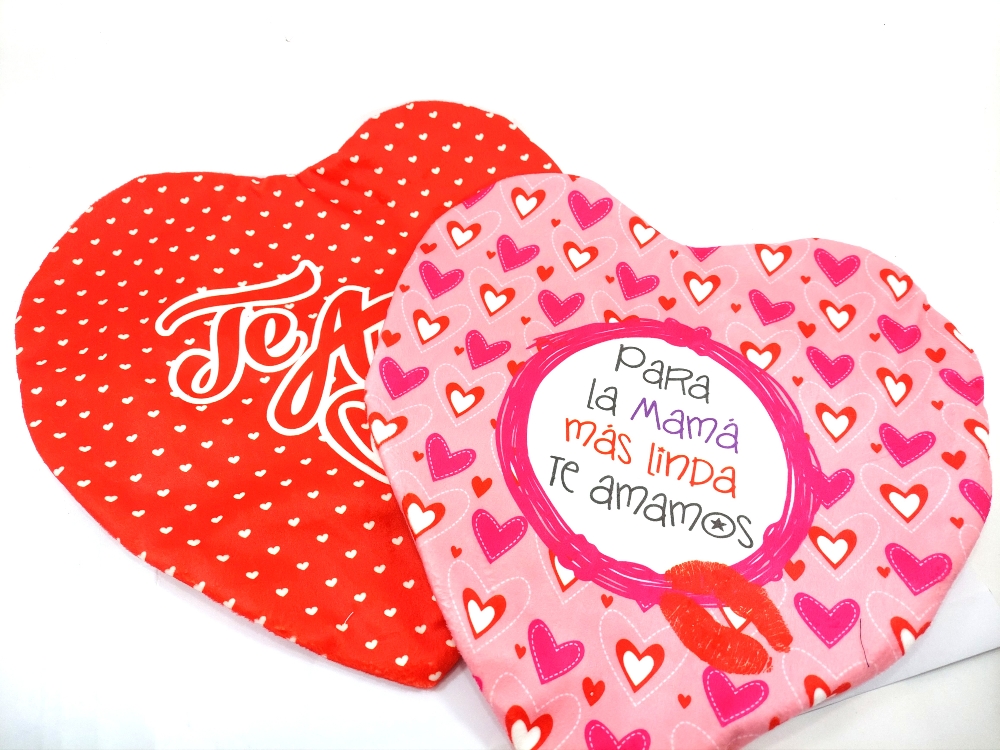 Almohadon Corazón Plush 40x40cm Funda Desmontable Más Relleno - Imagen 3