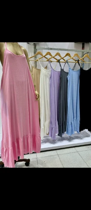 Vestidos Largo Lino Spandex  2 al 6