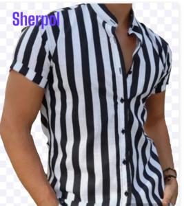 Camisas Rayadas de Lino Elástizado
