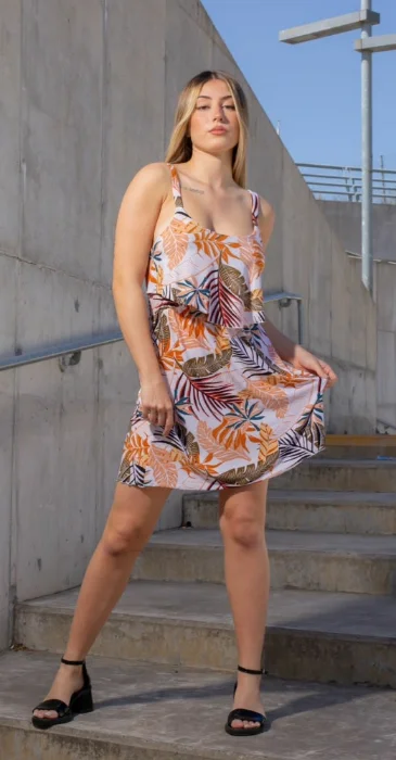 Vestido Corto C/tira Seda Fria  del 3 al 9