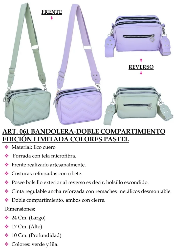 Bandolera Morral Doble Compartimiento Andylu Accesorios - Imagen 5