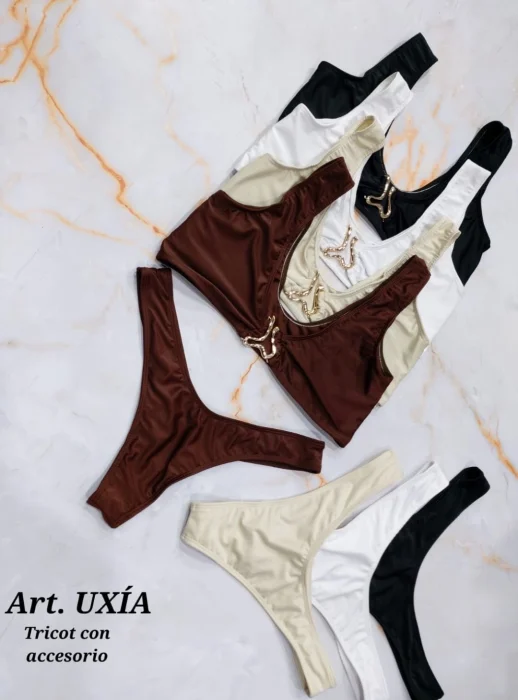 Bikini Tricot con Accesorio Art Uxía
