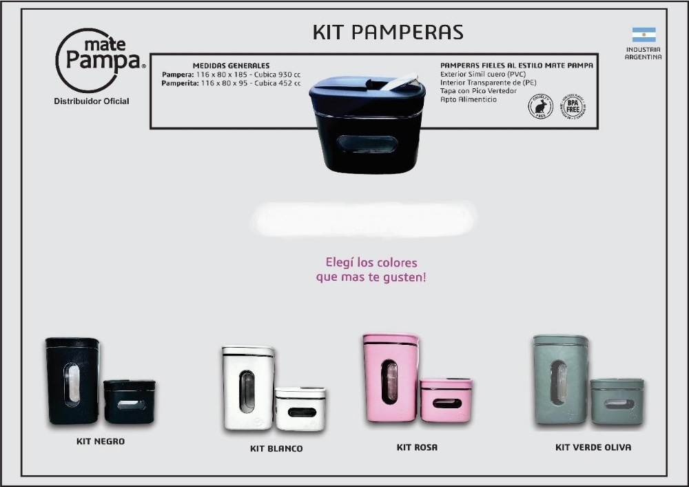 Kit Pamperas o Set Matero: Yerbera + Azucarera - Imagen 2