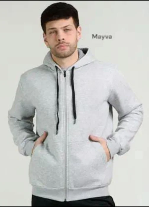 Campera de Hombre Algodón Peinado con Friza