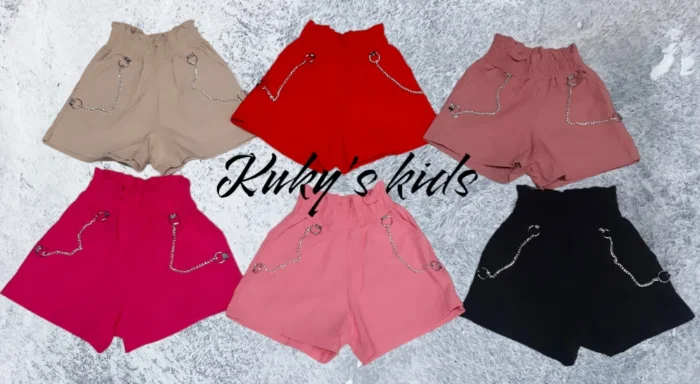 Shorts de Bengalina con Cadena Nena