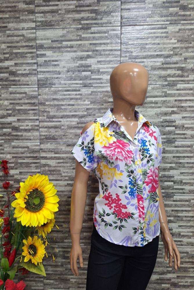 Camisa Hombro Descubierto Estampada - Imagen 3