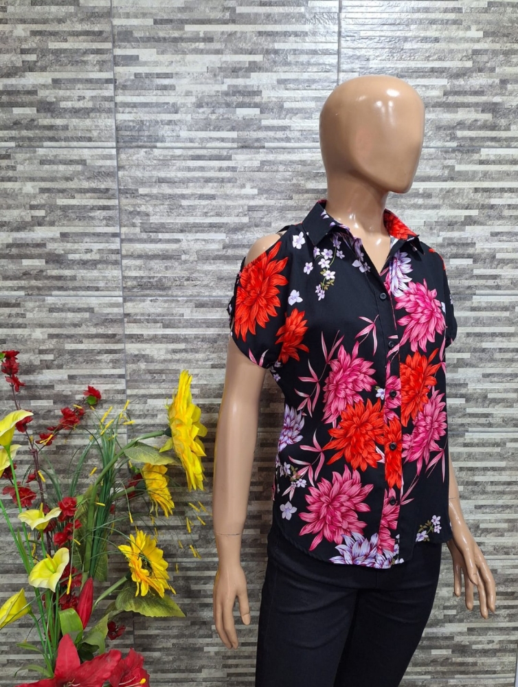 Camisa Hombro Descubierto Estampada - Imagen 2