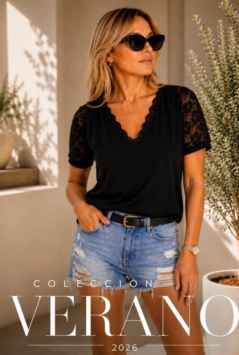 Remera con Encaje Escotev - Imagen 2