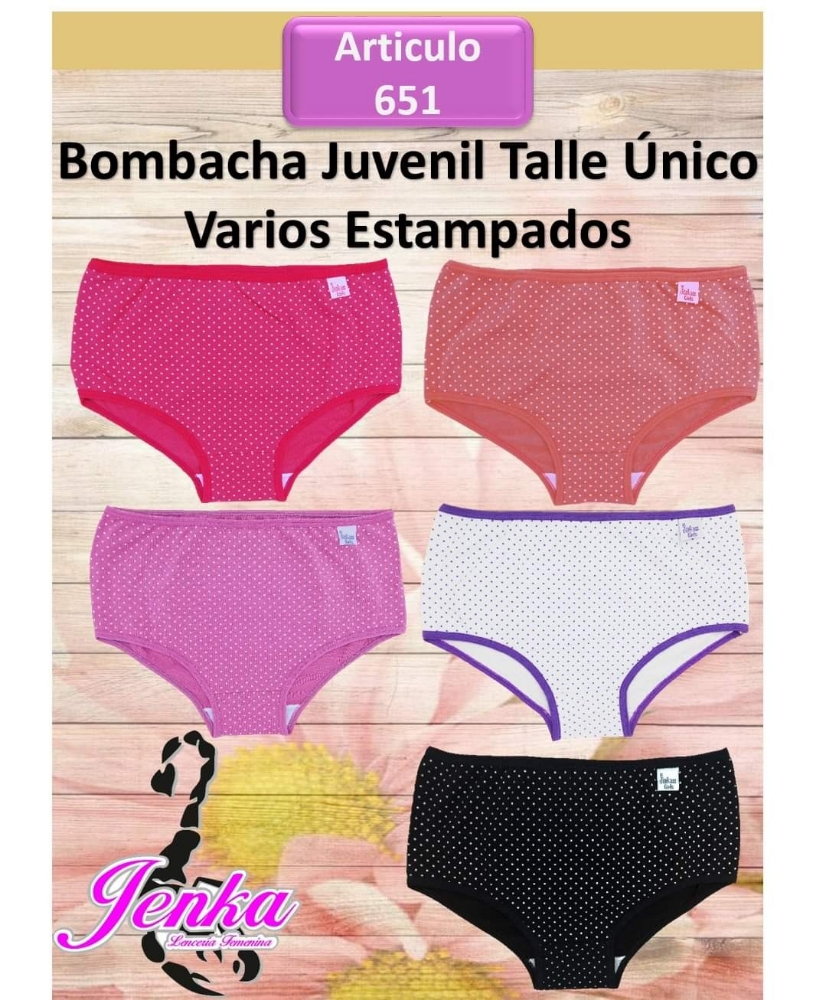 Bombacha Art:651 Juvenil Yenka Talle Unico Varios Estampado - Imagen 1