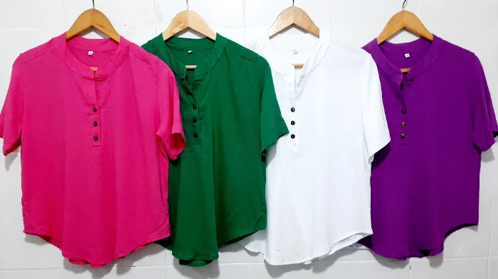 Camisa Cuello Mao de Lino Elastizado