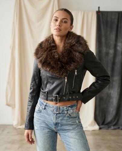 Campera Ecoc Cuero con Piel Desmontable