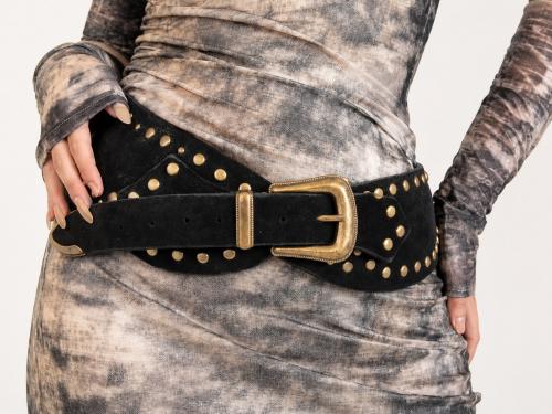 Cinturón / Faja de Gamuza con Tachas Bronce Importado