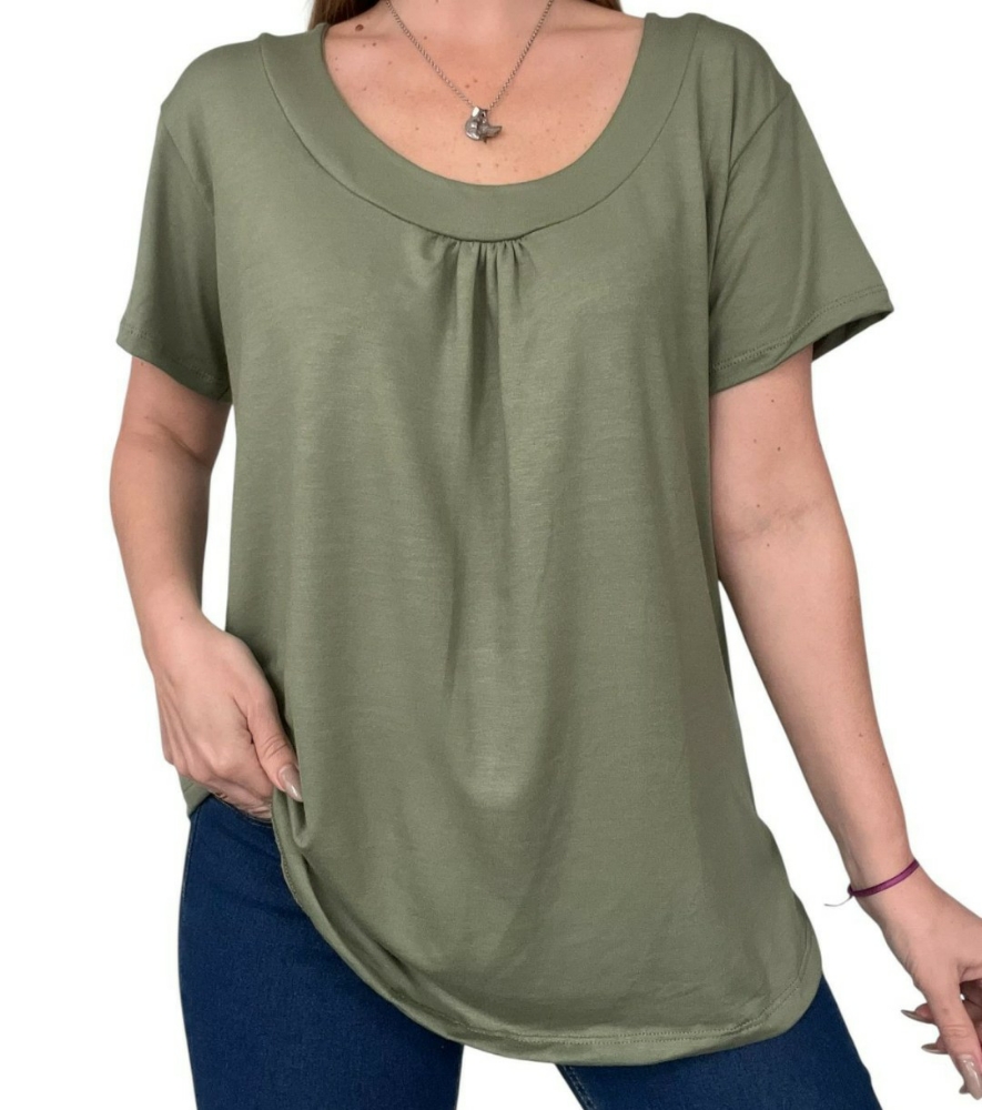 Remera Frunce Cuello Modal Viscosa - Imagen 2